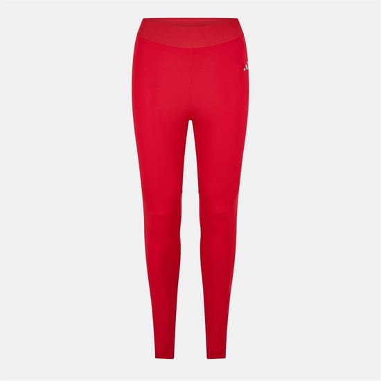 Women's adidas Three Bar Logo Solid Patterned Leggings in Red - Image 1