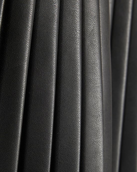 River Island Mini Girls Dress Black Faux Leather Pleated - Image 3