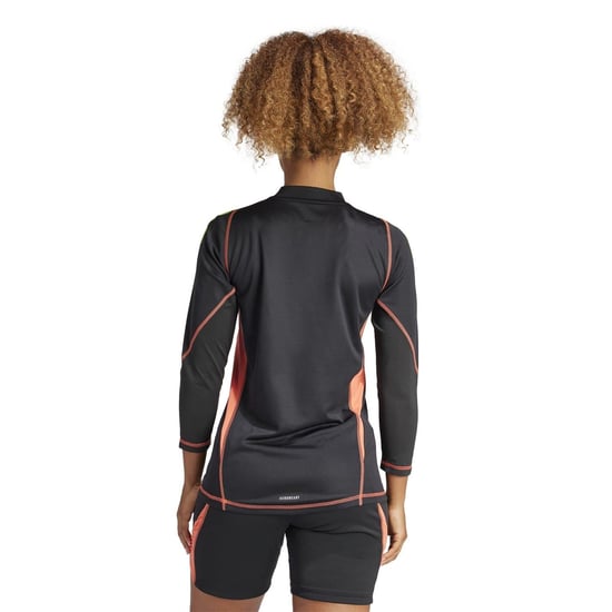 Women's adidas Mock Neck Three Quarter Sleeve Jersey T-Shirt in Black - Image 4