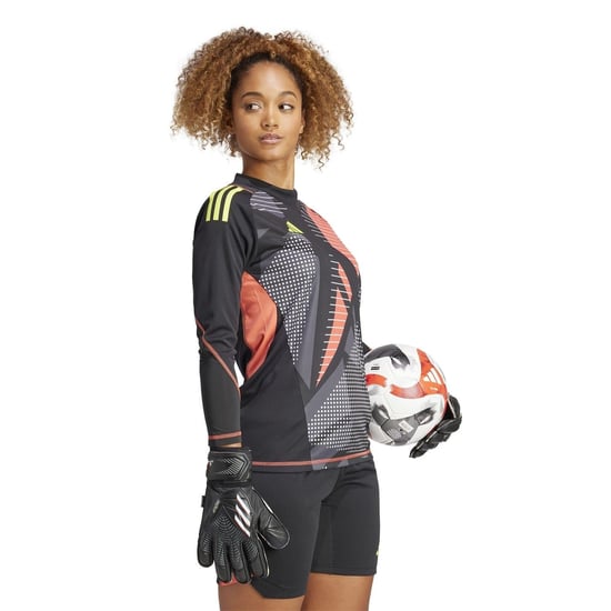 Women's adidas Mock Neck Three Quarter Sleeve Jersey T-Shirt in Black - Image 5