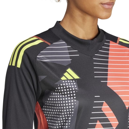 Women's adidas Mock Neck Three Quarter Sleeve Jersey T-Shirt in Black - Image 6