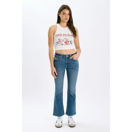Women's True Religion K Flare Flap Ld99 in Medium Wash 2 - Image 1