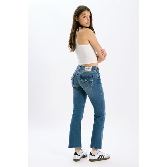 Women's True Religion K Flare Flap Ld99 in Medium Wash 2 - Image 3