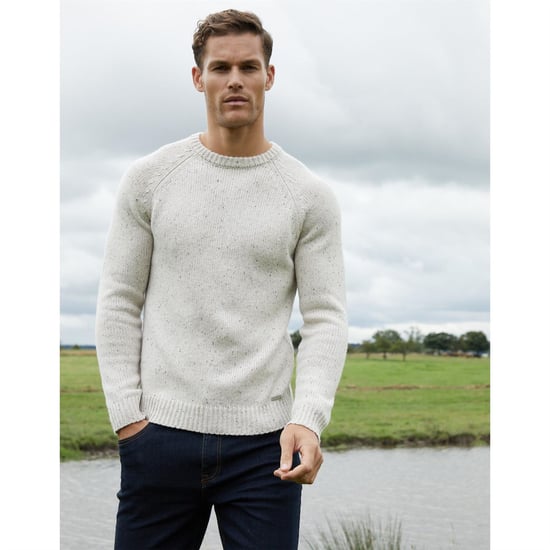 Men's Threadbare Ravenswood Crew in Ecru Nep - Image 2