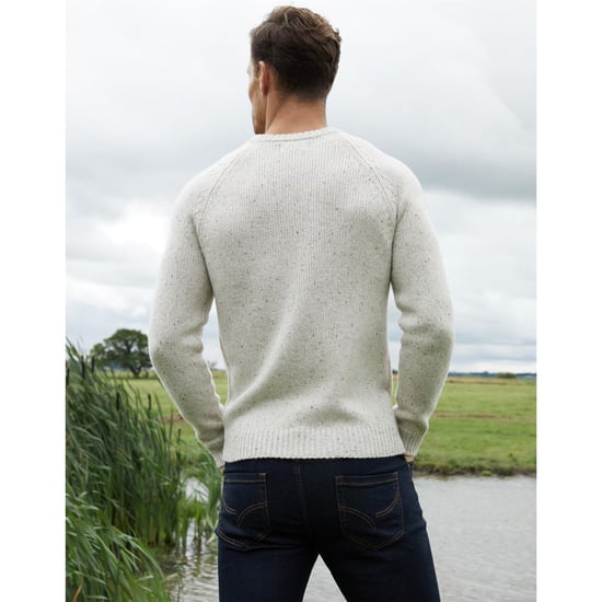 Men's Threadbare Ravenswood Crew in Ecru Nep - Image 3