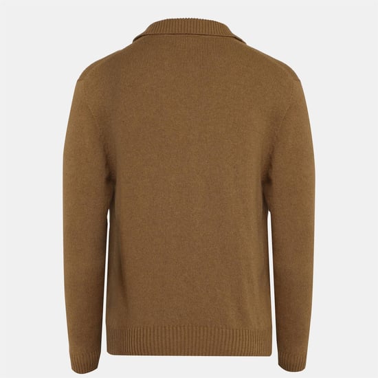 Women's Lacoste Crocodile Logo Collared Neck Long Sleeve Sweater in Cookie - Image 2