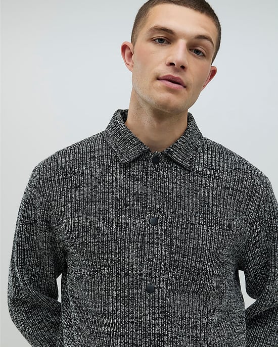 River Island Mens Shacket Grey Regular Fit Textured Collared - Image 4