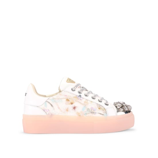 Kurt Geiger London Leather Crystal Toecap Cupsole Sneakers - Image 1