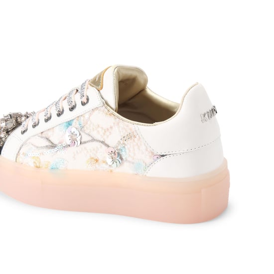 Kurt Geiger London Leather Crystal Toecap Cupsole Sneakers - Image 3