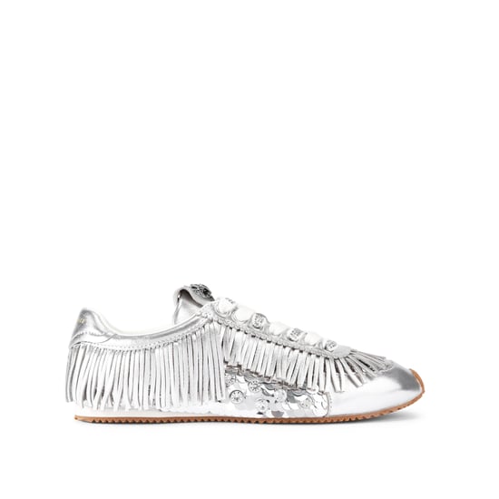 Kurt Geiger London Leather Islington Fringe Sneaker Sneakers - Image 1