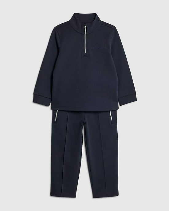 River Island Mini Boys Sweatshirt & Joggers Set Navy Zip 2 Piece - Image 5