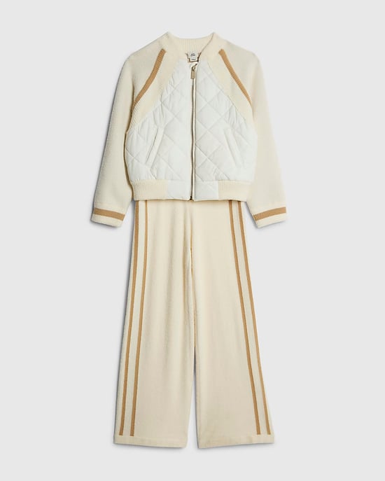 River Island Girls Bomber Jacket & Joggers Set Cream 2 Piece - Image 4