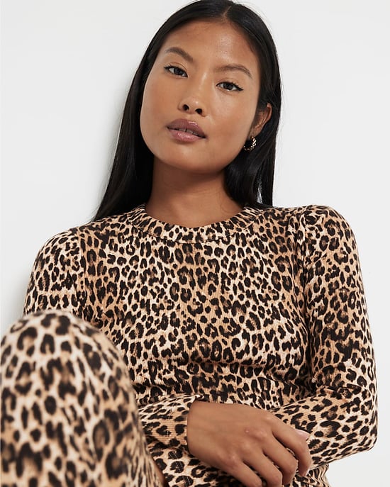 River Island Womens Top & Flared Leggings Set Petite Brown 2 Piece - Image 3