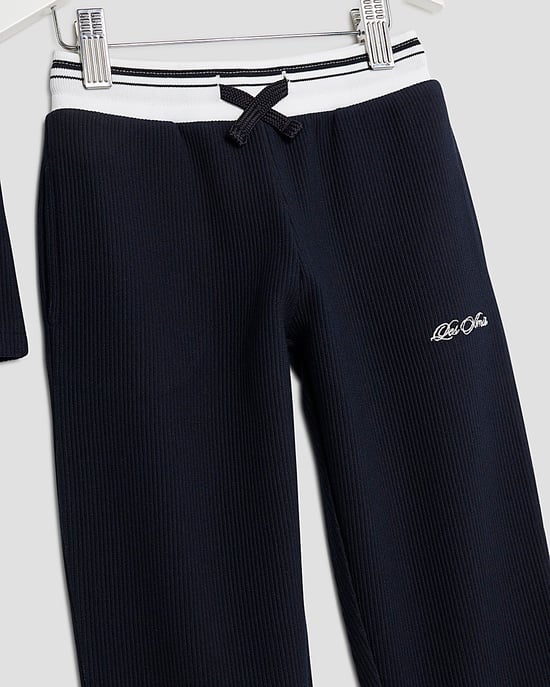 River Island Mini Boys Polo Shirt & Joggers Set Navy 2 Piece - Image 4