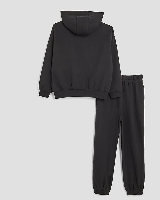 River Island Boys Hoodie & Joggers Set Black RR Oversized 2 Piece - Image 2