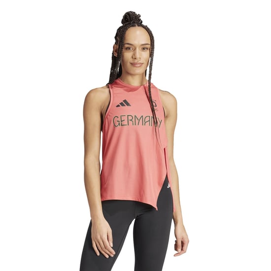 Women's adidas Team D Tank in Scarlet - Image 2