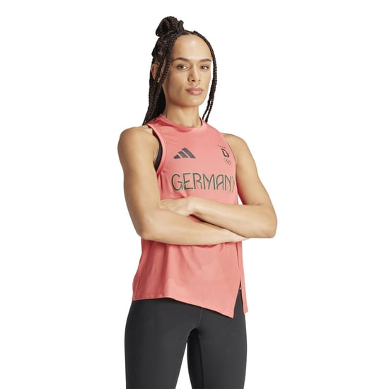 Women's adidas Team D Tank in Scarlet - Image 6