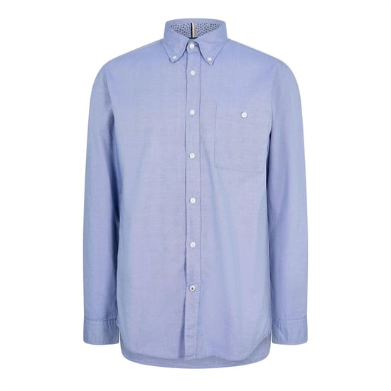 Men's Boss Oxford Button Down Collar Long Sleeve Shirt in Open Blue - Image 1