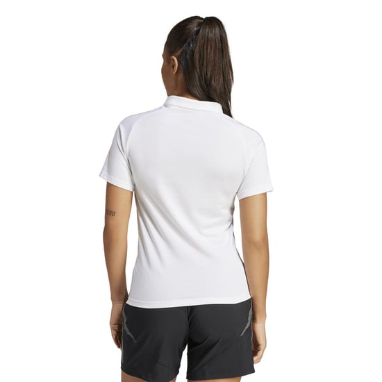 Women's adidas Tiro24 Collared Neck Short Sleeve Polo Shirt in White - Image 3