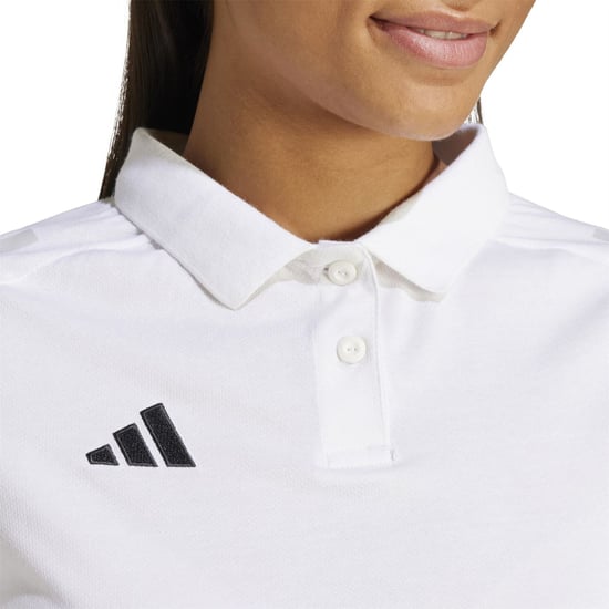 Women's adidas Tiro24 Collared Neck Short Sleeve Polo Shirt in White - Image 5
