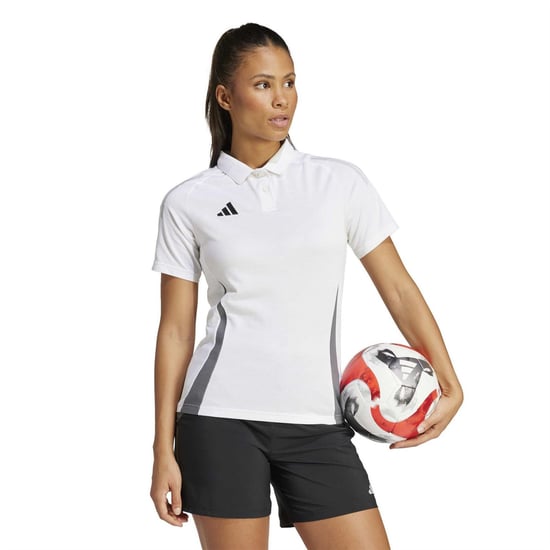 Women's adidas Tiro24 Collared Neck Short Sleeve Polo Shirt in White - Image 6