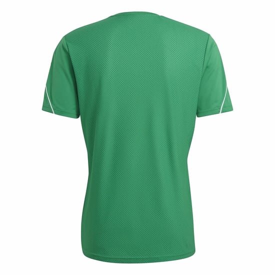 Men's adidas Tiro V-Neck Short Sleeve Jersey T-Shirt in Green/White - Image 2