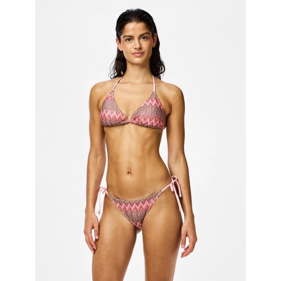 Pieces Dames strik brazilian bikini slip pcada roze golven print - Image 2