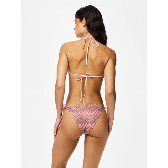 Pieces Dames strik brazilian bikini slip pcada roze golven print - Image 5