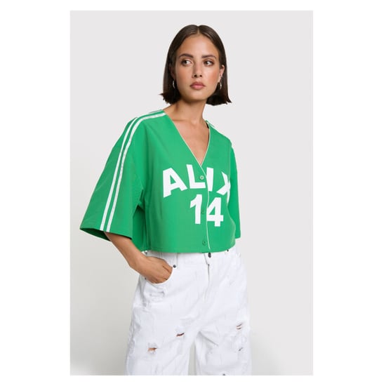 Alix The Label Ladies woven cropped baseball shirt t-shirts 2604935683 - Image 4