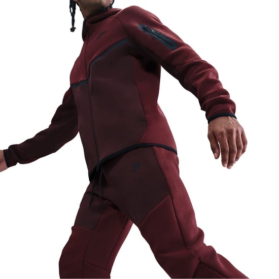 Men's Nike Tech Fleece Solid Patterned Joggers in Red/Black - Image 5