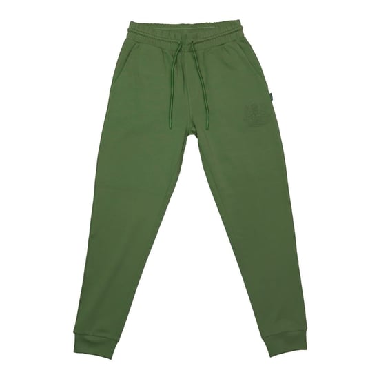 Men's Aquascutum Solid Patterned Tapered Fit Slim Joggers in Military Green - Image 1