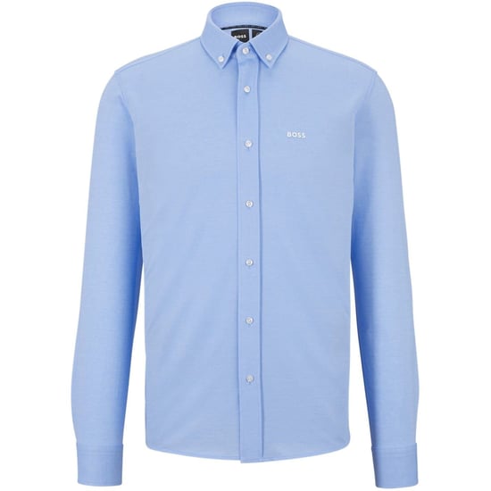 Men's Boss Joe Button Down Collar Long Sleeve Oxford Shirt in Pastel Blue - Image 1