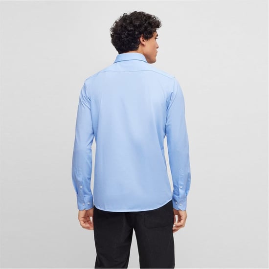 Men's Boss Joe Button Down Collar Long Sleeve Oxford Shirt in Pastel Blue - Image 3