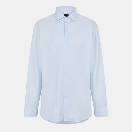 Men's Boss Joe Spread Collar Long Sleeve Shirt in Light/Pstl Blue - Image 1