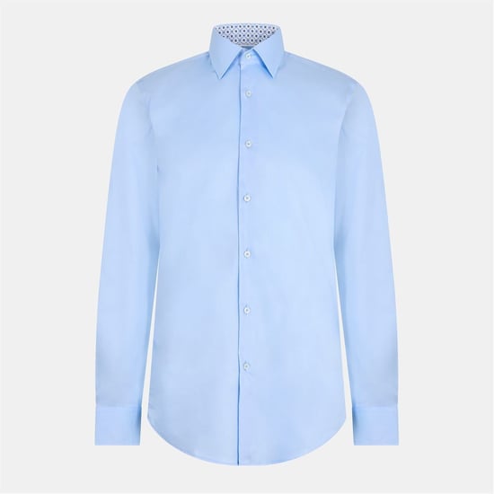 Men's Boss Point Collar Long Sleeve Regular Fit Oxford Shirt in Pastel Blue - Image 1