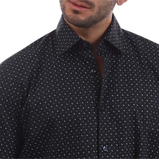 Men's Boss Joe Collared Neck Long Sleeve Oxford Shirt in Dark Blue - Image 3