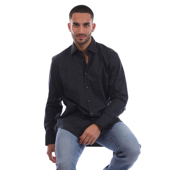 Men's Boss Joe Collared Neck Long Sleeve Oxford Shirt in Dark Blue - Image 4