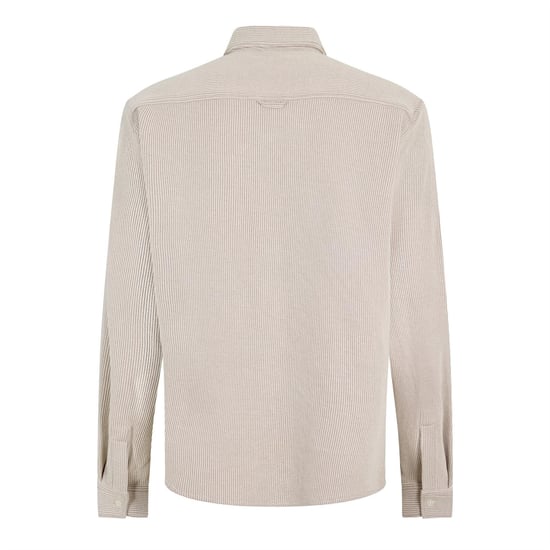 Men's Boss Oxford Long Sleeve Collared Shirt with Chest Pocket in Open White - Image 2