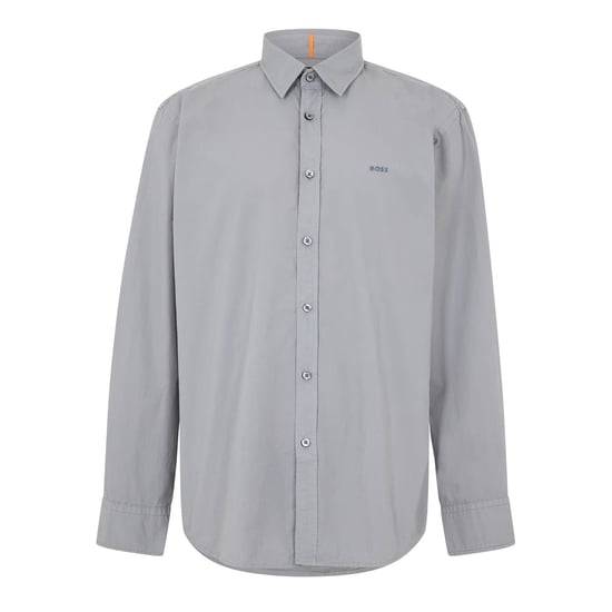 Men's Boss Relegant 6 M Plain Long Sleeve Shirt in Open Grey - Image 1