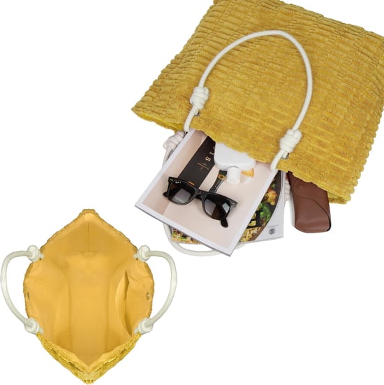Womens Large Beach Bag, Waterproof Summer Tote - Magnetic Closure in Yellow - Image 4