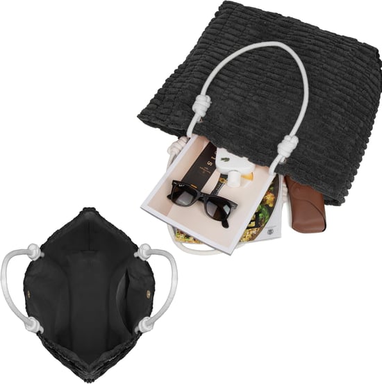 Womens Large Beach Bag, Waterproof Summer Tote - Magnetic Closure in Black - Image 5