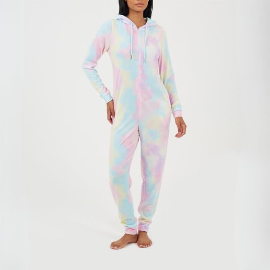 Women's Brave Soul Tie Dye Slim Fit Onesie With Back Embroidery in Tie Dye/Pink - Image 1