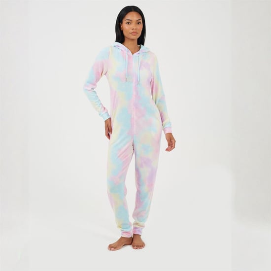 Women's Brave Soul Tie Dye Slim Fit Onesie With Back Embroidery in Tie Dye/Pink - Image 4