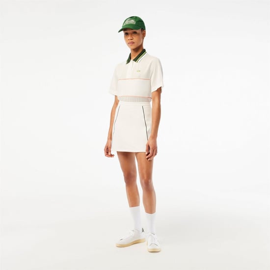 Women's Lacoste Collared Short Sleeve Polo Shirt in Flour - Image 2