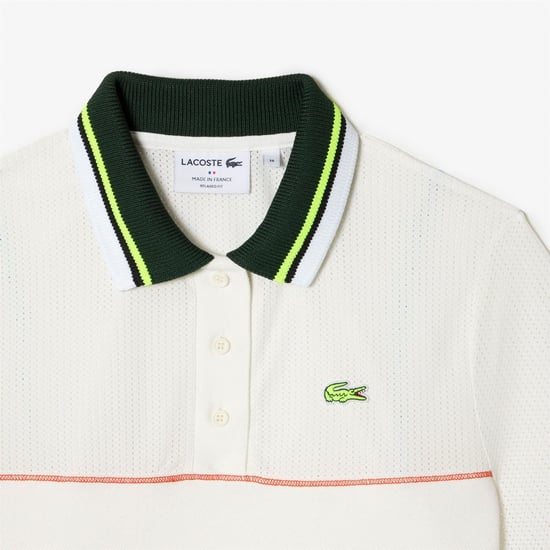 Women's Lacoste Collared Short Sleeve Polo Shirt in Flour - Image 3