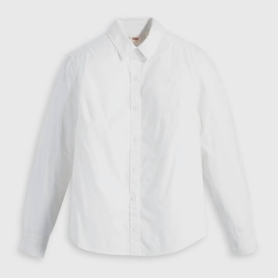 Women's Levis Collared Neck Long Sleeve Regular Fit Shirt in Bright White - Image 1