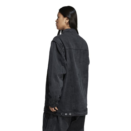 Women's adidas Originals Denim Shirt jk in Black - Image 3