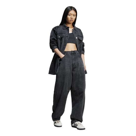 Women's adidas Originals Denim Shirt jk in Black - Image 6