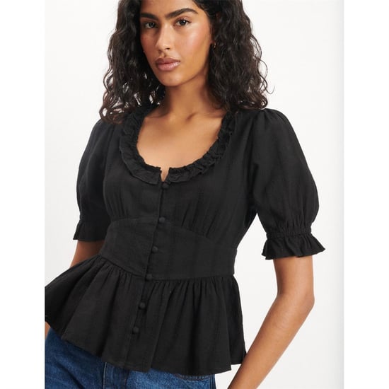 Women's Nobodys Child Blouse Plain in Black - Image 3