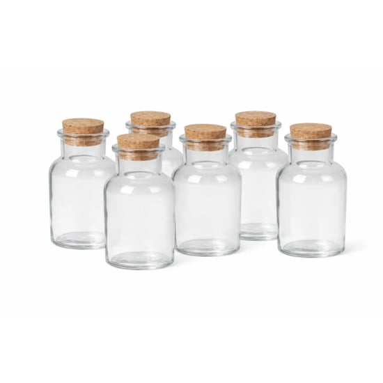 WDMT Glazen flesjes 150 ml set van 6 – met kurken dop voor diy, likeur, olie & azijn - Image 1